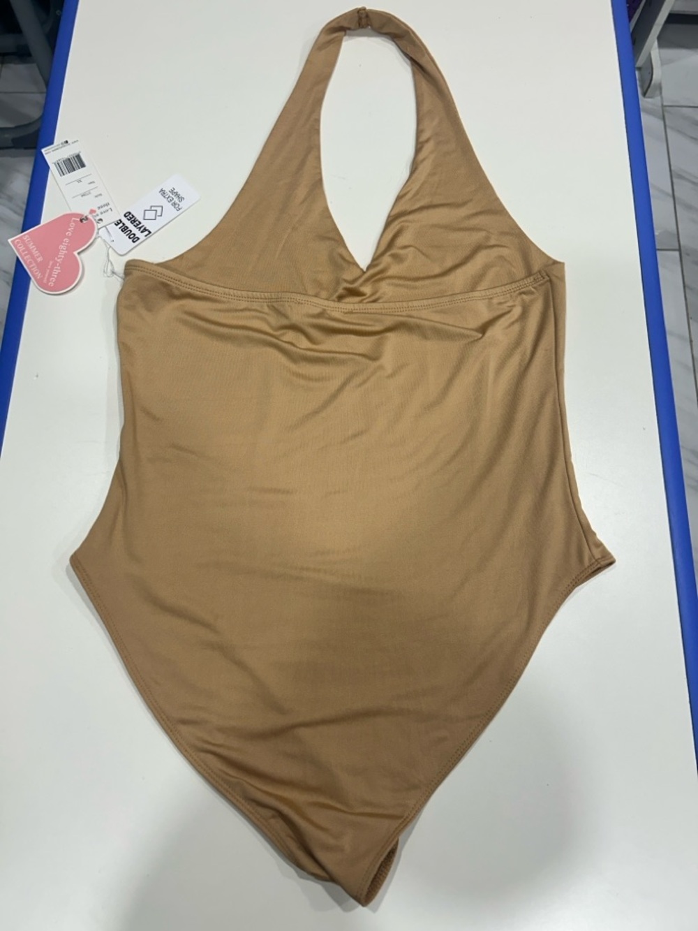Women’s Halter Bodysuit in Camel
